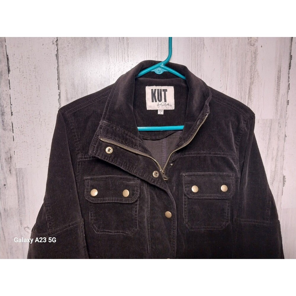 Kut from the Kloth Black Corduroy Utility Jacket - Picture 3 of 7